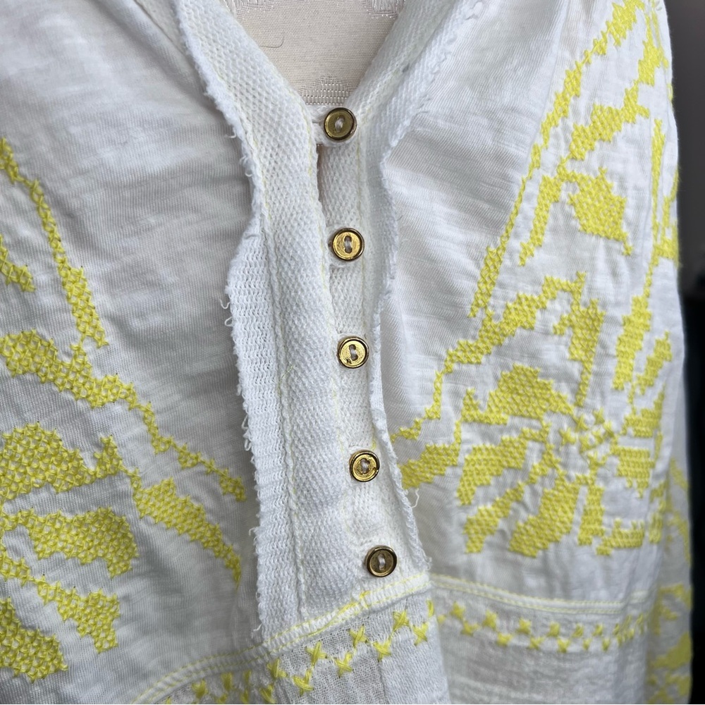 Free People Persuasion Women Size Small Yellow Balloon Sleeve Blouse - Picture 10 of 11